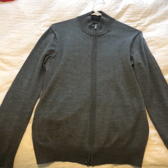 Saks 5th Avenue full merino wool zip up - Picture 2 of 5